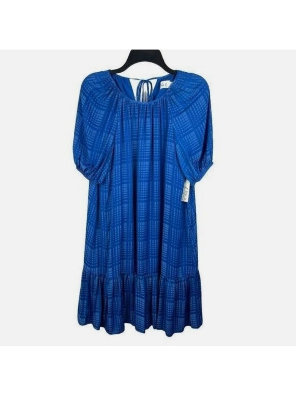 Eliza J Women Short Sleeve Ruffle Hem Crew Neck Knee Length Dress Size 8